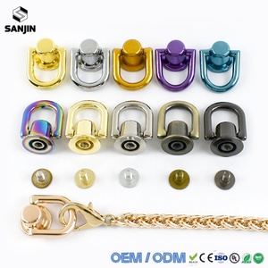 Mosquetón de metal de 10 mm con remache, anillo en <span class=keywords><strong>O</strong></span>, cadena para bolso, clip lateral, cierre, gancho de tornillo para bolso, accesorios de bricolaje - Product Image 1
