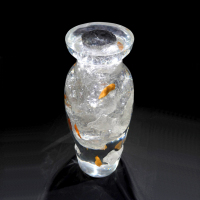 Vase décoratif artisanal en acrylique, vase en acrylique transparent haut de gamme à motif de feuilles, vase luxueux pour la maison, pièce décorative créative