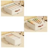 Boîte de rangement rectangulaire empilable pour sous-vêtements en tissu non tissé, pliable, séparateur de tiroir, capacité 10-20L, pour une organisation efficace de la garde-robe