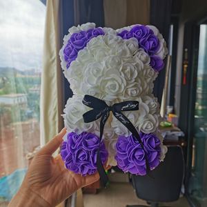 Ourson rose en mousse PE avec cœur, 25cm, ourson artificiel en peluche, logo personnalisé accepté, cadeau de saint-valentin - Product Image 6