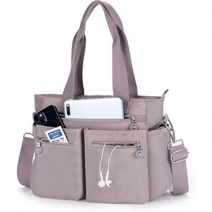 Échantillon gratuit, sac fourre-tout en velours côtelé simple, grande capacité, pour femmes, filles, plage, shopping, décontracté - Product Image 3