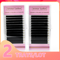 En stock Extensions de cils classiques individuels Premium PBT B C CC D DD Curl Lashes Wholesale Mink Eyelash Extensions