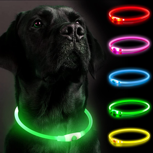 <b>Dog</b> Accessories Waterproof Pet Flashing Light up <b>Dog</b> Collar USB Rechargeable Night Safety Luminous Glowing Led <b>Dog</b> Collar - Product Image 1