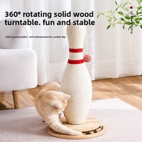 Griffoir vertical pour chat en gros, résistant à l'usure, sans poussière, en corde de jute, style boule de bowling, tout-en-un