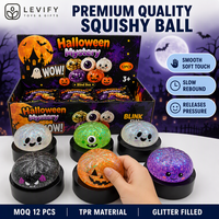 Boîte mystère de balles squishy Halloween en TPE, anti-stress, à presser, à paillettes, pour apaiser les mains, usage quotidien, à partir de 14 ans