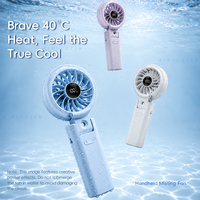 Ventilateur de brumisation portable rechargeable, mini ventilateur de refroidissement avec affichage numérique LED