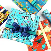 Anniversaire cadeau de jour pour Enfants paquet emballage bande dessinée papier papier EN STOCK BAS QUANTITÉ MINIMALE DE COMMANDE coréenne floral papier d'emballage