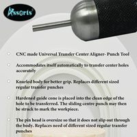 Assortiment de centrages universels, aligneurs de transfert, poinçons, goupilles trempées 3/8 1 pouce en acier à outils et acier rapide, finition brillante