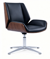 Chaise de bureau en cuir haut de gamme à dossier haut, design ergonomique, accoudoirs fixes, fonction pivotante inclinable pour la maison/le bureau