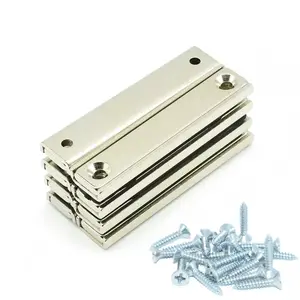 2024 Dailymag 65Lbs Pulling Force Rectangular Neodymium Pot Magnet 15X13.5X5mm With Counter sunk Hole M3 Mounting Screws