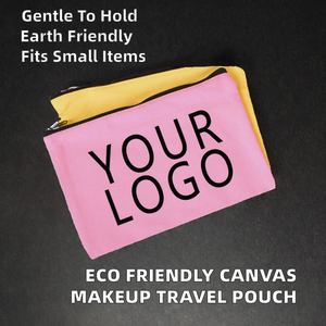 Bolsa de Maquillaje Cosmética de Lona de Algodón Calico Blanca, Pequeña, Ecológica, Reutilizable, Personalizable, con Cierre, para Viaje, de Xunna - Product Image 2