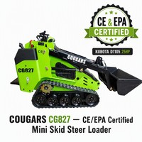 Mini-chargeuse sur chenilles COUGARS CG827 avec moteur diesel 25HP, certifiée CE EPA, compacte, pour jardin, maison, ferme