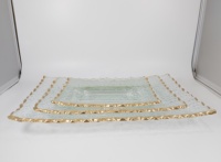Plaque de chargement en verre fait à la main, rectangle, couleur or, vente en gros, 50 pièces