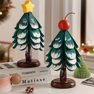 Ouyumei Christmas Tree <b>Coaster</b> Solid Wood <b>Heat</b> Insulating Mat For Table Decorative Gift Item - Product Image 4