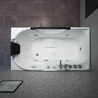 Baignoire intérieure autoportante blanche VIRPOL 1.6m fonction de spa à remous intelligent vente chaude salle de bain adulte utilisation moderne baignoire pour bébé