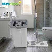 Serpillère plate en microfibre pour la maison avec seau, nouveau design 360 °   Rotation et double transmission, vente en gros abordable disponible