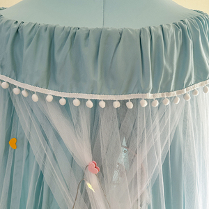 Azul pequeña bola redonda cúpula cama cortina mosquitera para niños luz interior blindaje cama Vurtain parabrisas techo - Product Image 3