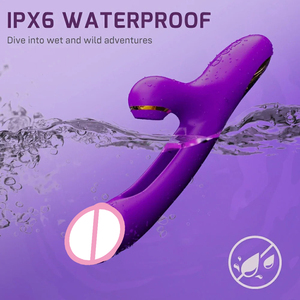 Flapping Rabbit Vibrator Dildo Sex Toys for Women,G Spot Stimulator with 7 Sucking and 7 Tongue Licking <strong>Modes</strong> for Nipple Play - Product Image 4