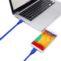 Cable de Carga y Datos Xput Negro Azul USB 3.0 Tipo A Macho a Micro B Macho para Disco Duro Externo, Varias Longitudes 0.3-5M