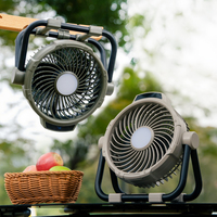Ventilateur de camping extérieur 10000 mAh, autonomie longue durée, avec veilleuse, télécommande et affichage numérique intelligent