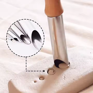 4ชิ้นสแตนเลสและไม้ทรงกลมตัดหลุมดินสำหรับเครื่องปั้นดินเผาและประติมากรรมสำหรับเครื่องมือดินเหนียว - Product Image 6