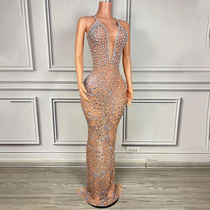 Novance Y3931 2025 nuovo abbigliamento stilista senza maniche perle luccicanti con paillettes abito da sera lungo scintillante abito da ballo - Product Image 2