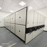 Étagères mobiles modulaires réglables à manivelle manuelle modernes en acier haute densité, compacteur de dossiers verrouillable pour l'archivage à domicile et à l'école