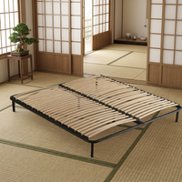 Cadre de lit double en fer avec sommier métallique, cadre de lit en tissu Queen/King Size, lit à quatre poteaux 180x200 pour décoration de chambre de campagne/rurale