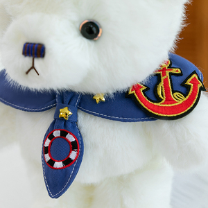 Venta al por mayor suave oso azul marino con corbata de peluche lindo osito blanco de peluche de juguete creativo oso de peluche de juguete - Product Image 6