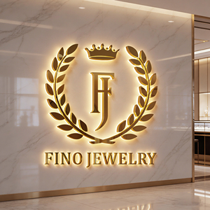 Custom Golden Mirror <strong>Letters</strong> LED Backlit 3D <strong>Wall</strong> Logo Sign Stainless Steel <strong>Letters</strong> for Salon Barber Shop Interior Branding - Product Image 2