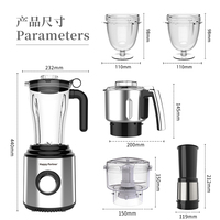 Happy Partner 6-en-1 Broyeur électrique Qualité Mélangeur multi-usages Robot culinaire Bouton Vitesse variable Cuisine Hôtel Appareils
