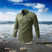 Chemise tactique personnalisée OEM pour homme en popeline, séchage rapide, respirante, extensible, à manches longues, anti-boulochage, idéale pour la randonnée, l'escalade, la chasse et les occasions formelles.