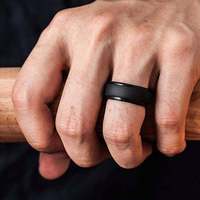 Bague de mariage classique en silicone pour homme, design tendance, bordure en silicone, bande en caoutchouc pour homme