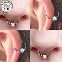 Anneau de nez Freya de haute qualité en acier inoxydable 316L pour femme, piercing de nez segmenté, bijou de mode, boucle d'oreille fine