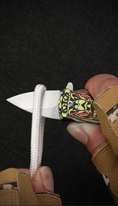 มีดพับเหล็ก D2แข็งสูงขนาดเล็กลายจั๊กจั่น EDC ล่าสัตว์ด้วงเขียวกลางแจ้งป้องกันตนเองตัดดาบเครื่องมือ - Product Image 3