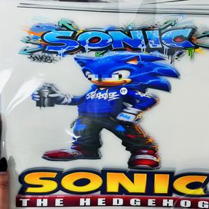 Transferencias DTF Personalizadas de Sonic the Hedgehog Listas para Prensar, Adhesivos Termoadhesivos de Dibujos Animados de Hip Hop y Streetwear, Lavables para Camisetas - Product Image 3