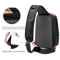 NOUVEAU Sac de poitrine pour hommes pour iPad 9.7 "Port de charge USB Sacs à bandoulière hydrofuges Crossbody Sling Bag