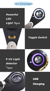 Opvouwbare Juwelier <span class=keywords><strong>Loupe</strong></span> <span class=keywords><strong>20x</strong></span> Sieraden Vergrootglas Loep Met Uv Lamp - Product Image 6