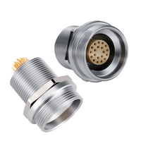Conector Marino Recto LINKHIVE Serie W IP68, Impermeable, de 2-32 Pines, con Contactos de Latón Cromado y Chapado en Oro, con Bloqueo en Espiral