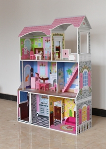 WEIFU moda ecológica diy <span class=keywords><strong>niñas</strong></span> Rosa <span class=keywords><strong>casa</strong></span> <span class=keywords><strong>de</strong></span> <span class=keywords><strong>muñecas</strong></span> <span class=keywords><strong>de</strong></span> madera - Product Image 2
