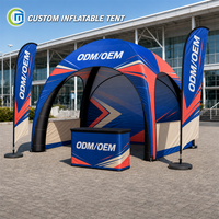 Tente Gonflable 4x4m (13x13ft) pour Événements, Chapiteau Imperméable en Oxford, Auvent Personnalisé avec Souffleur d'Air pour Utilisation Extérieure et Fêtes