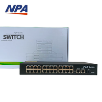 Commutateur PoE AI 24 ports 10/100 Mbps + 2 ports Uplink Gigabit + 1 SFP RJ45 16 Gbit/s, capacité de commutation élevée, en stock pour caméras IP et vidéosurveillance