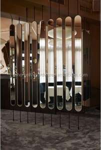 ตกแต่งผนังโลหะพาร์ทิชันการออกแบบที่ทันสมัยกระจกกระจก<span class=keywords><strong>ห้อง</strong></span> Divider แผงหน้าจอสำหรับโครงการโรงแรมหรือ<span class=keywords><strong>ห้อง</strong></span>นั่งเล่น - Product Image 3