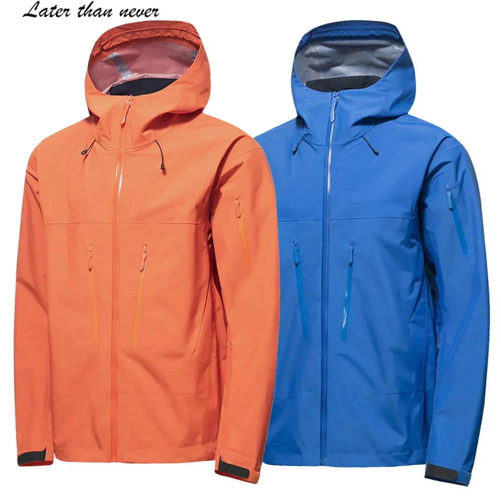 완전 솔기 테이프로 방수 비 재킷 후드 방풍 야외 하드 쉘 재킷 스포츠 트레킹 작업 재킷 chaqueta