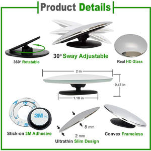 2 pièces De Haute Qualité Réglable <span class=keywords><strong>Petit</strong></span> Extérieur Vue Arrière De Voiture Rond D'angle mort Lateral rétroviseur - Product Image 2