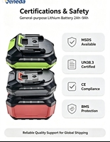 Paket Baterai Lithium Isi Ulang Kapasitas Tinggi 18V 5Ah dengan Layar LED Samping, Perlindungan BMS, Pengosongan Puncak 40A, Cangkang ABS+PC untuk