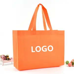 Custom polypropylene fabric grocery bag pp non-woven shopping tote bags reusable shopping tote pouches printing Logo
