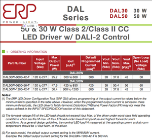 Controlador LED EPR Dal30W-0600-42-T 300-600mA, 25W, Salida 28-42V, Plástico, AC-DC, Iluminación LED, Mejor Precio - Product Image 3