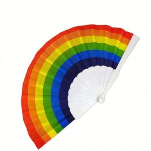 EN STOCK Abanicos Plegables de Bambú LGBT Arcoíris, Abanico de Mano con Varillas de Plástico Coloridas para el Orgullo Gay, para Fiestas de Cumpleaños y Bodas - Product Image 4