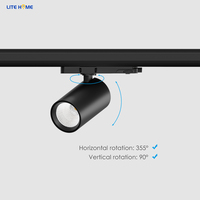 Éclairage intérieur 3 phases 170lm/w Projecteur sur rail LED PC/Verre 4000K Certifié CE RoHS Économie d'énergie Utilisation commerciale et de détail